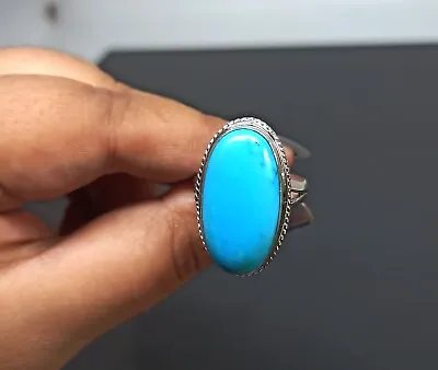 $16.99 • Buy Sleeping Turquoise Gemstone 925 Sterling Silver Handmade Jewelry Ring All Size