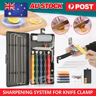 Professional Wide Kitchen Knife Sharpener Fix-angle Sharpening System 5 Stone • $29.95