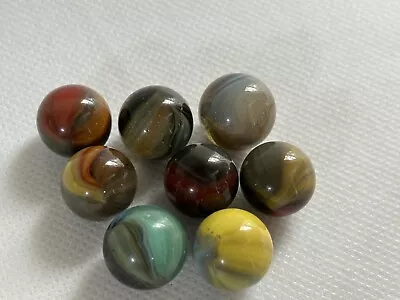 Vintage Lot Of 8 Old Marbles From An Estate Near Mint .64 -.68  • $16