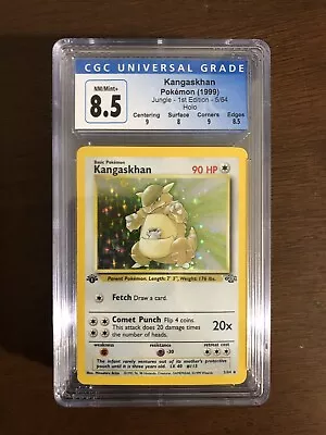 $100 • Buy 1999 Pokemon Jungle Kangaskhan Holo 1st Edition #5/64 CGC 8.5