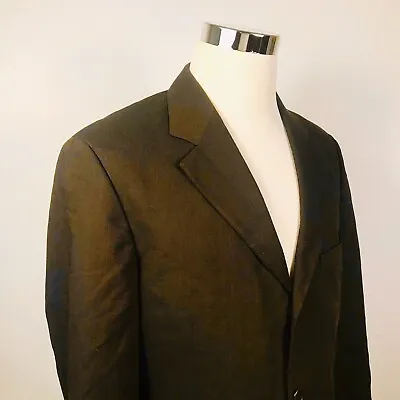 Hugo Boss Mens 40S Einstein Omega Sport Coat Brown 100% Wool Three Button Lined  • $13.19