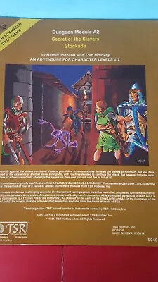 Dungeons & Dragons Dungeon Module  A2 Secret Of The Slavers Stockade-TSR 1981 • $17