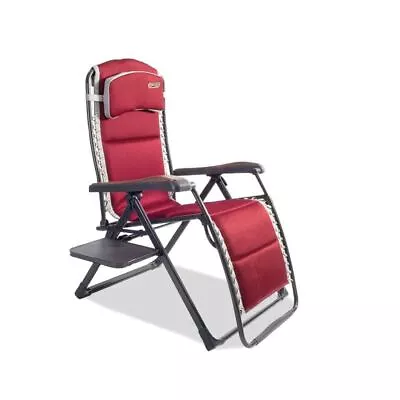 Quest Leisure Bordeaux Pro Relax XL Chair With Side Table Camping Garden • £139.99