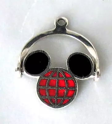 Vintage EPCOT SPINNER Mickey Ears Disney World Sterling Enamel Charm • $19.95