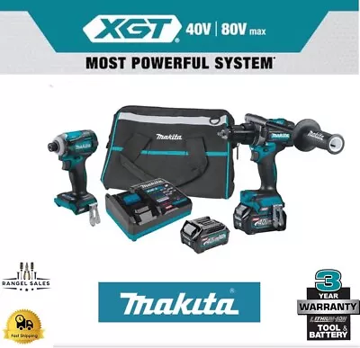 Makita GT200D 40V MAX XGT Brushless Cordless 2 PC Combo Kit W/ 2.5 AH Batteries • $330