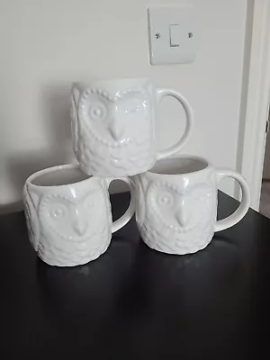 Bnwot 3 X Marks Spencer Owl Mugs. White • £9.99