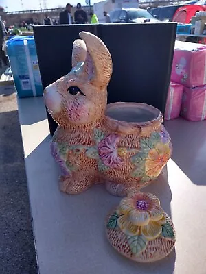 Vintage Ceramic Easter Decorations Bunny Cookie Jar • $15