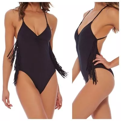  L * Space  Gypsy Fringe One Piece Black Size 6 • $38.50