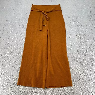 Anthropologie Pants Womens Medium Linette Wide Leg Knit Merino Wool Rust Brown • $68.96