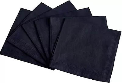 Men'S Handkerchiefs100% Soft CottonBlack HankiePack Of 6 • $13.93