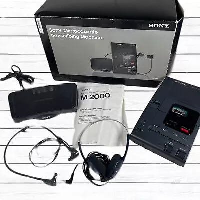 Sony Microcassette Transcriber M-2000 W/Pedal No Power Supply Untested For Parts • $39.95