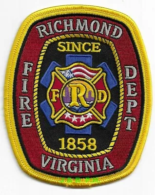 *NEW*  Richmond  Fire Dept. Virginia  (4  X 5  Size) Fire Patch • $4.50