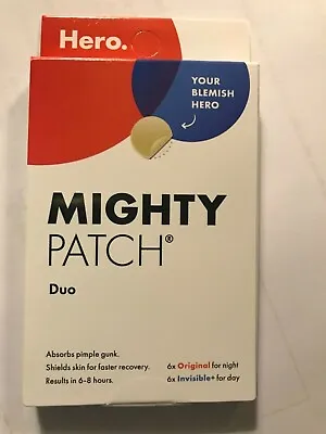 $10.88 • Buy Hero Cosmetics Mighty Patch Duo 12 Count 6 Day Six Night Pimple Blemish 