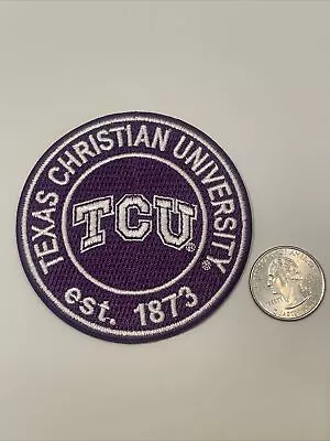 TCU Texas Christian Horned Frogs Vintage Embroidered Iron On Patch 3” X 3” • $6.49