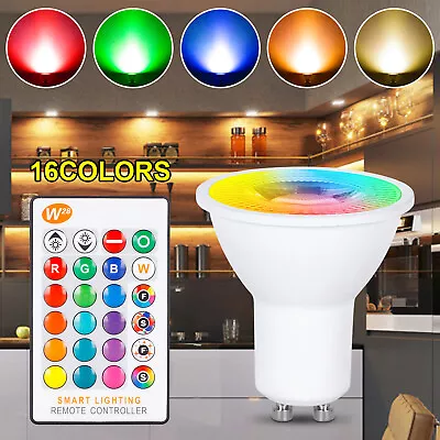 5W GU10 LED Bulbs Light RGB 16 Colour Changing Spotlight Lamp Remote Control 2x • £4.99