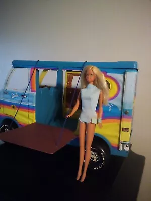 Rare Vintage Barbie Beach Bus 1973 Surfer Mattel RV Plus Box & MALIBU BARBIE  • $75