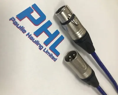 Blue Van Damme / Neutrik Female XLR To Male XLR Balanced Mic / Patch Cable • $20.10