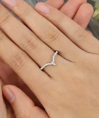 £350 • Buy 18ct White Gold Marquise And Round Moissanite Engagement Wedding Matching Band 