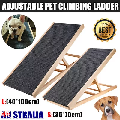 Dog Ramp Pet Ramp Adjustable Heights Portable Dogs Stairs For Bed Sofa Car AU • $84.95