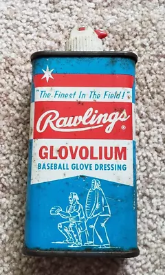 Rare Vintage Rawlings Glovolium Baseball Glove Dressing 4 Oz Tin Can • $32