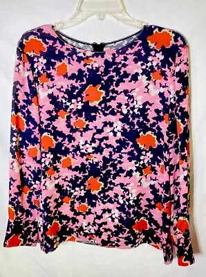 Marni Sz 42 Long Sleeve Blouse Top Pink Navy Orange Floral 42 Bust • $29.99