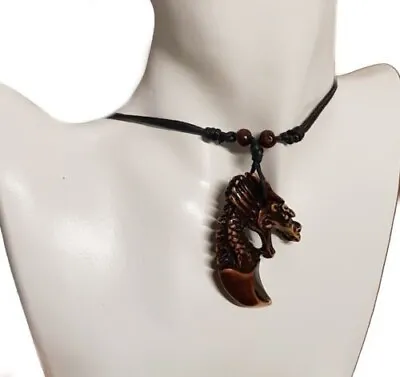 £6.99 • Buy Unique Mens Womens Wolf Tooth Dragon Head Pendant Necklace Tribal Jewelry