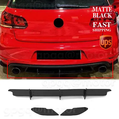 For VW Golf 6 MK6 GTI 2010-2014 Rear Bumper Lip Diffuser 3 Fin Valance Spoiler • $47.99