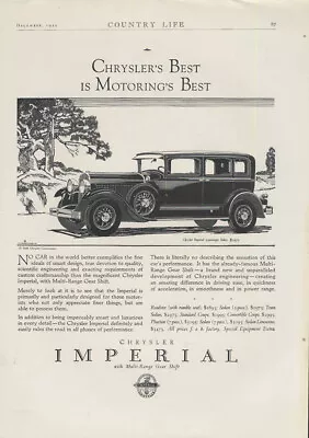 Chrysler's Best Is Motoring's Best Chrysler Imperial Ad 1929 CL • $9.99