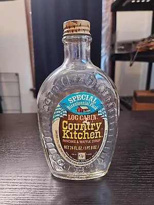 Vintage Log Cabin Country Kitchen Syrup Bottle Glass Special Bicentennial Flask • $9.77