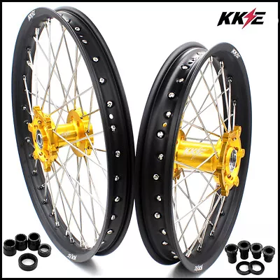 KKE 21/19 MX Wheels Rims Fit SUZUKI RM125 01-2007 RM250 01-2008 CNC Spoked Hubs • $529