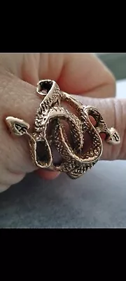 9ct Gold 375 Mens Snake Ring Size Z 1/2 Snake Ring Yellow Gold 12.33g • £210