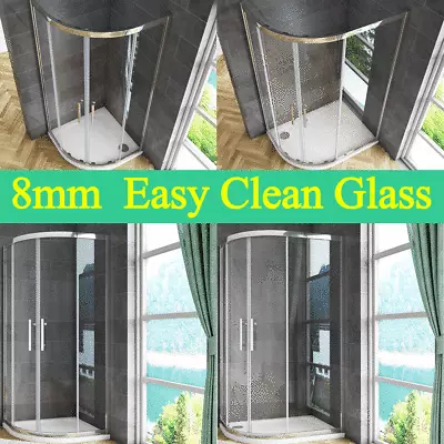 New Offset Quadrant Shower Enclosure Cubicle&StoneTray 8mm Easy Clean Glass Door • £148