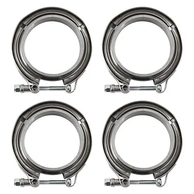 4PCS 3 Inch V Band Clamp Kit Male Female Flange Polished Steel Turbo Exhaust 3  • $45.22