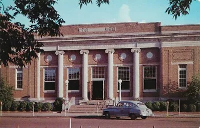 1950's TX POST OFFICE BUILDING MARSHALL TEXAS POSTCARD ANTIQUE CAR • $10