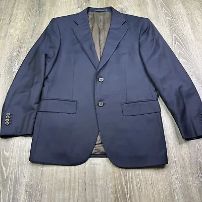 SuitSupply Mens Navy Blue Pure Super Wool Blazer Zignone 110 Blazer 38R • $39.99