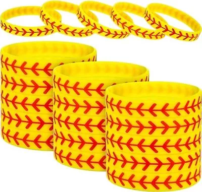 Jovitec 24 Packs Softball Bracelet Wristband Silicone Gift For Player Teams • $10.80