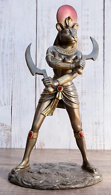 Classical Egyptian Goddess Sekhmet Ra With Solar Disc And Uraeus Statue 11 H • $44.99