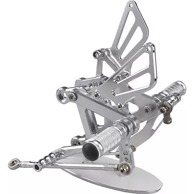 US Silver Rearsets Adjustable Foot Pegs For Kawasaki NINJA ZX6R 03-04 • $89.99