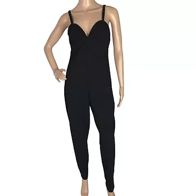 Zara Ladies Strappy Long Jumpsuit Black Size Small Sleeveless Playsuit Holiday • $24.83