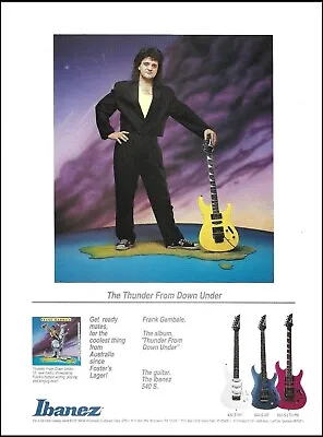 Frank Gambale The Thunder From Down Under 1990 Ibanez Saber 540 S Guitar Ad • $4