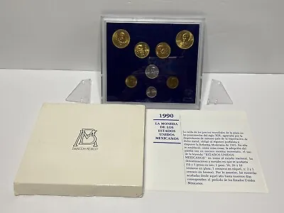 1990 Mexico $10 20 50 100 1000 Pesos Coin Set Of 8 Uncirculated • $175.99