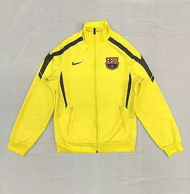 Nike FC Barcelona Jacket Small Yellow Black Mens Full Zip Soccer Track • $29.99