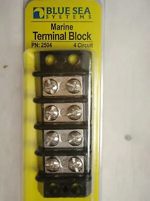 Terminal Block Blue Sea 661-2504 4 Gang 30amp #8 Screws Marine Boat Electrical  • $13.95