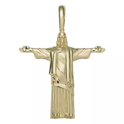 Jesus Christ The Redeemer Pendant | 14K Solid Yellow Gold • $439.99