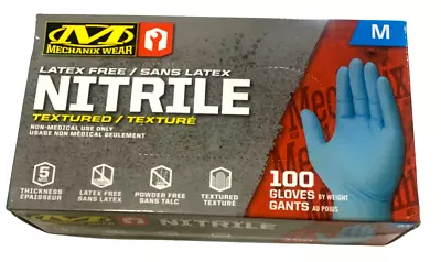 Mechanix Wear 5 Mil Nitrile Latex Free Disposable Gloves Medium Blue • $11.99