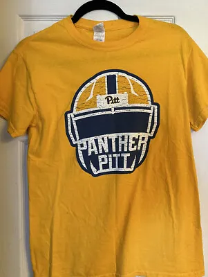 Vintage Pitt Panthers Football Men's Small T Shirt Gildan Gold Helmet Rare HTF • $14.99
