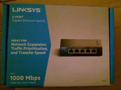 Linksys SE3005 5-port Gigabit Ethernet Switch 1000 MBPS  • $14.99