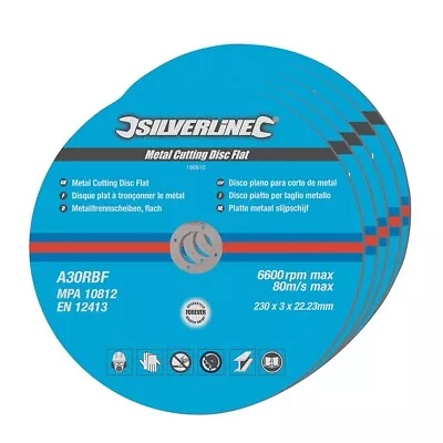 230 X 3 X 22.23mm Metal Cutting Discs Flat 5pk 186810 • £11