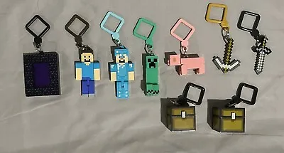 Minecraft Keychain Lot Of 9 Chest Pig Diamond Steve Sword Pickaxe Creeper • $19.99