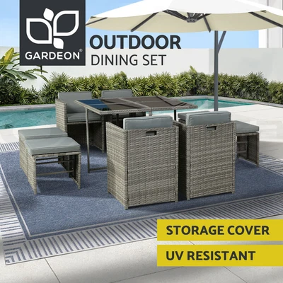 $807.45 • Buy Gardeon 9 PCS Outdoor Dining Set Table Chairs Patio Lounge Setting Furniture